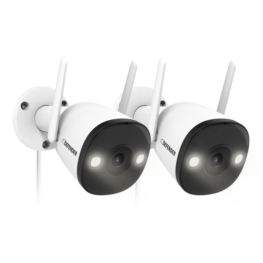 Defender 2k Resolution Guard Pro Indoor/Outdoor 16-Channel 2-Camera Plug-in SpotlightMicro Sd (Included) Security Camera System IP4MCB2PRO