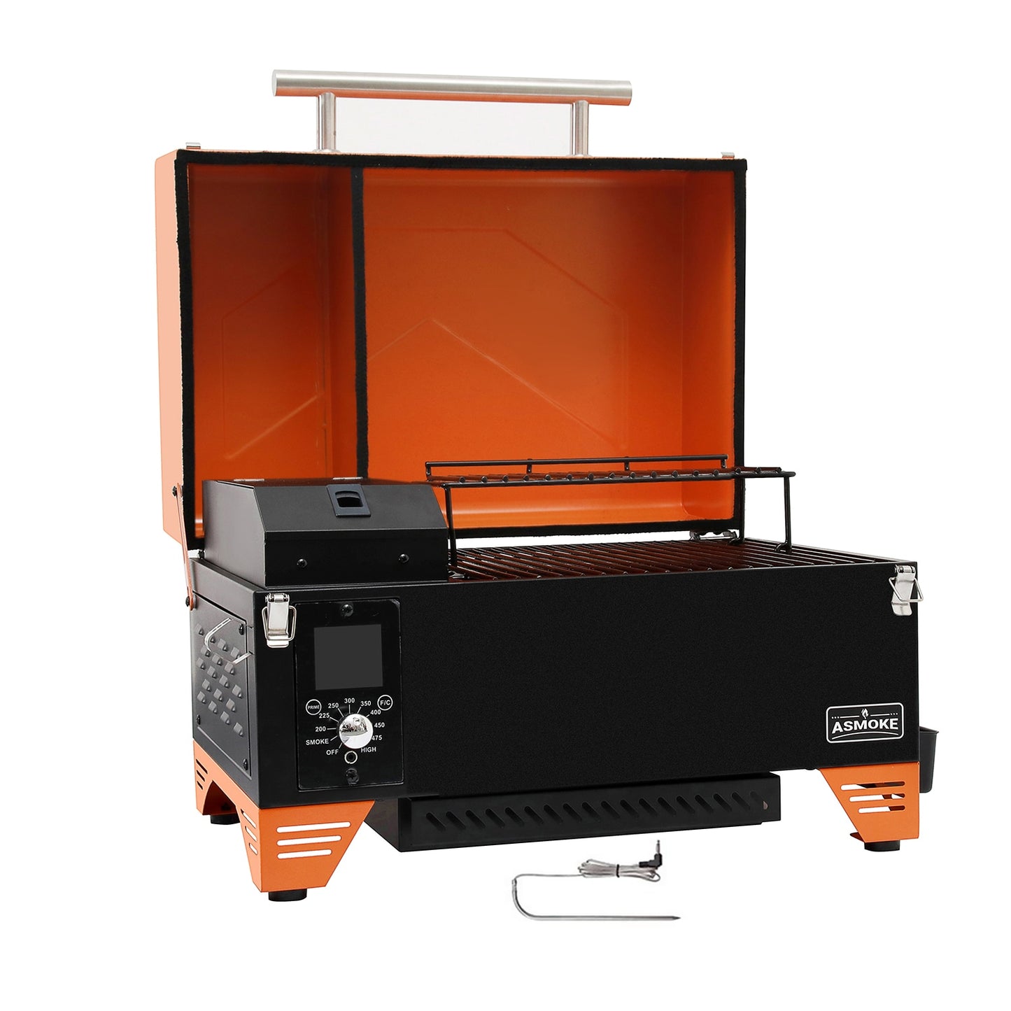 ASMOKE AS350 256-Sq in Vibrant Orange Pellet Grill AS350-ORG