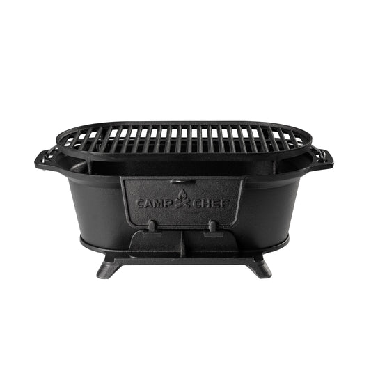 Camp Chef Cast Iron 135-Sq in Black Portable Charcoal Grill CIGR19