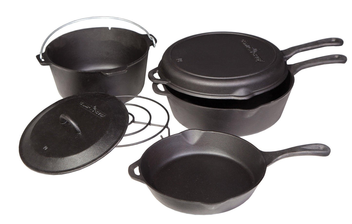 Camp Chef 6-Pack Cast Iron Grill Pan Set CBOX6