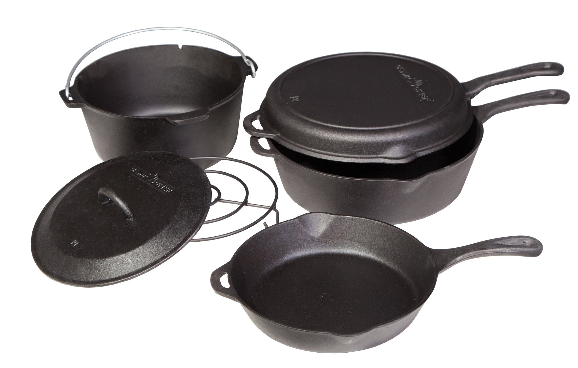 Camp Chef 6-Pack Cast Iron Grill Pan Set CBOX6