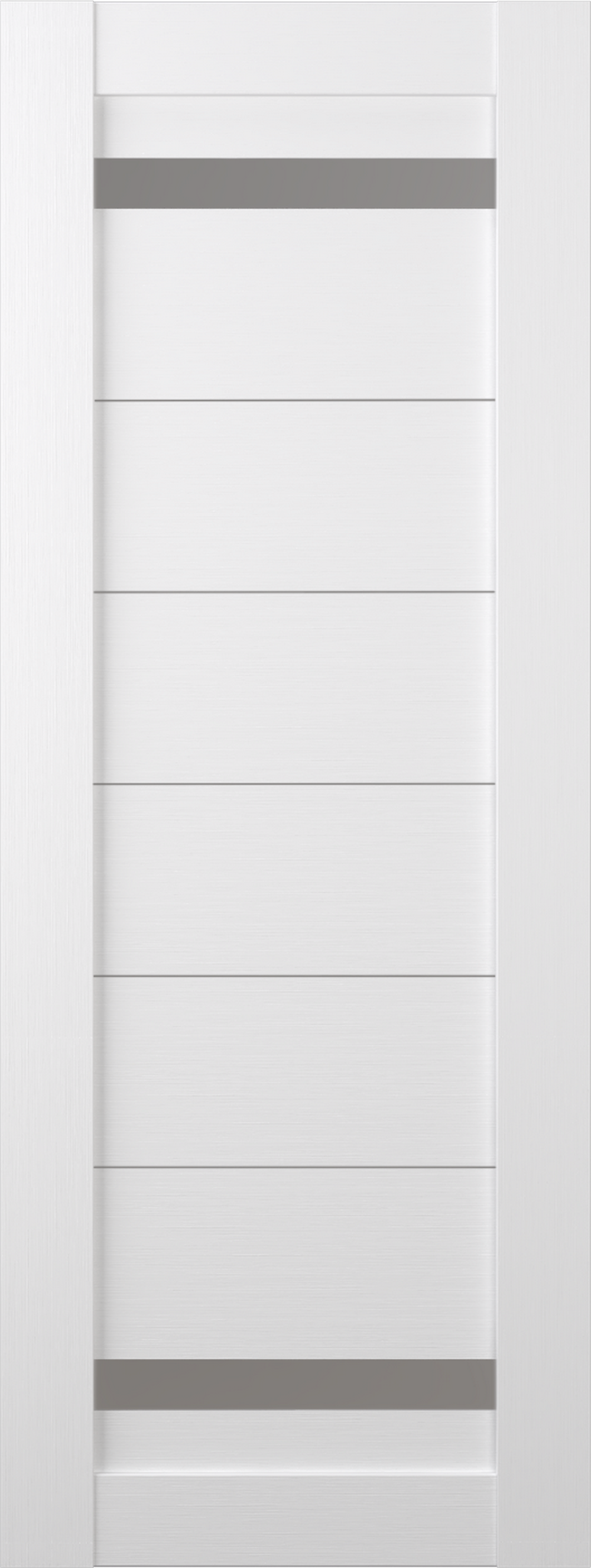 Belldinni Perla 30-in x 80-in Bianco Noble Horizontal plank Frosted glass Textured Solid core Prefinished Pine Wood Slab Door