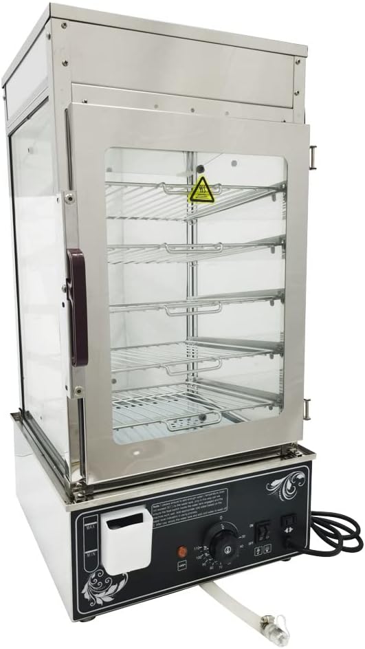Bun Steamer Electric Food Display Automatic Temperature Control 5 Layers Display 110v