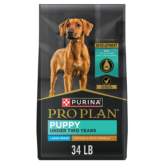 Purina Pro Plan Development Large Breed Puppy Dry Dog Food - Chicken & Rice 34 Lb