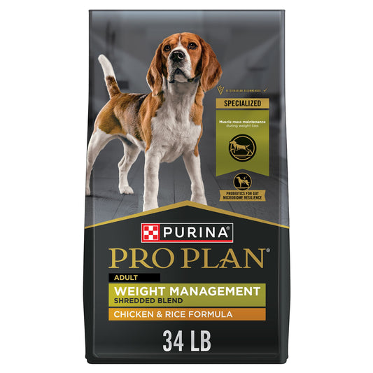 Purina Pro Plan Weight Management Shredded Blend Adult Dry Dog Food - Chicken & Rice 6 Lb