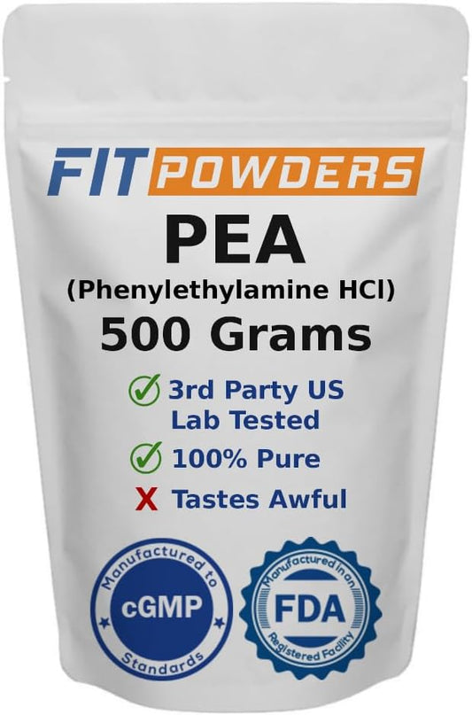 Beta Phenylethylamine HCl Pea Powder (Phenethylamine), Phenylethylamine Powder for Serotonin, Dopamine, and Energy Boost