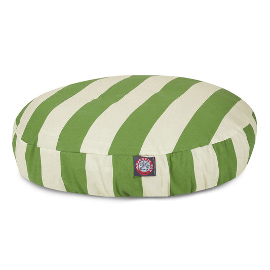 Majestic Pet Vertical Strip Round Indoor & Outdoor Dog Bed 30"L x 30"W x 4"H