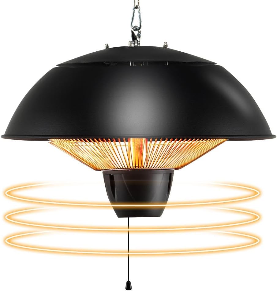 ARLIME 1500W Hanging Patio Heater, Outdoor Ceiling Mounted Infrared Electric Space Heater, Fast Heating Patio Heat Machine for Restaurant, Backyard, Garage, Decks