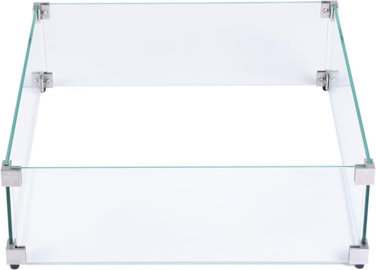 Window Shield for ELEMENTI Manhattan Fire Table OFG103-WS Square Wind Shield