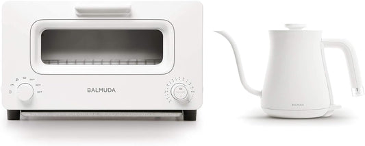 Combo Pack in White | BALMUDA The Toaster & BALMUDA The Kettle | Steam Toaster and Electric Gooseneck Kettle | White Combo