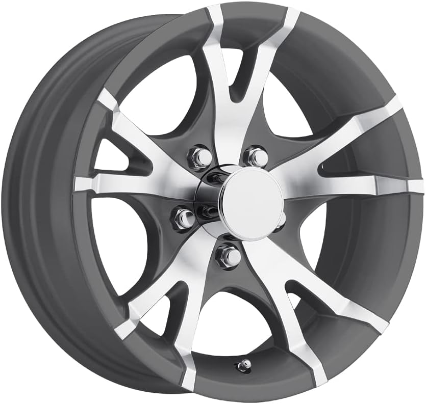 Sendel 15x6 T07 Gray Machined Aluminum Trailer Wheel 5x4.5