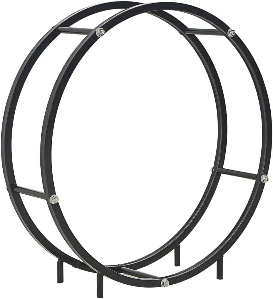 Black Steel Firewood Rack 70x20x70 cm Outdoor Wood Store for Logs Indoor Log Holder for Fireplace Sturdy Log Storage Organizer for Firewood Weatherproof Firewood Rack(