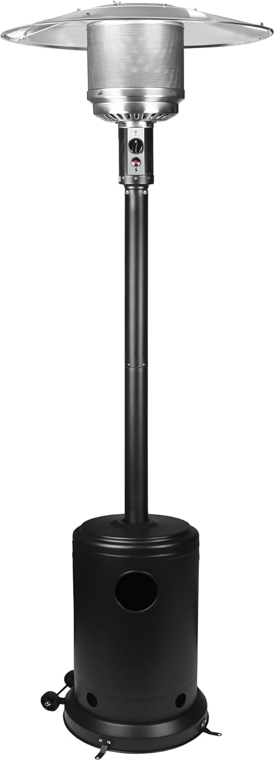 50,000 BTU Propane Patio Heater with Wheels – Outdoor Gas Heater for Backyard, Garden & Restaurant, Powder-Coated Steel Body with Easy Ignition & Safety Shut-Off