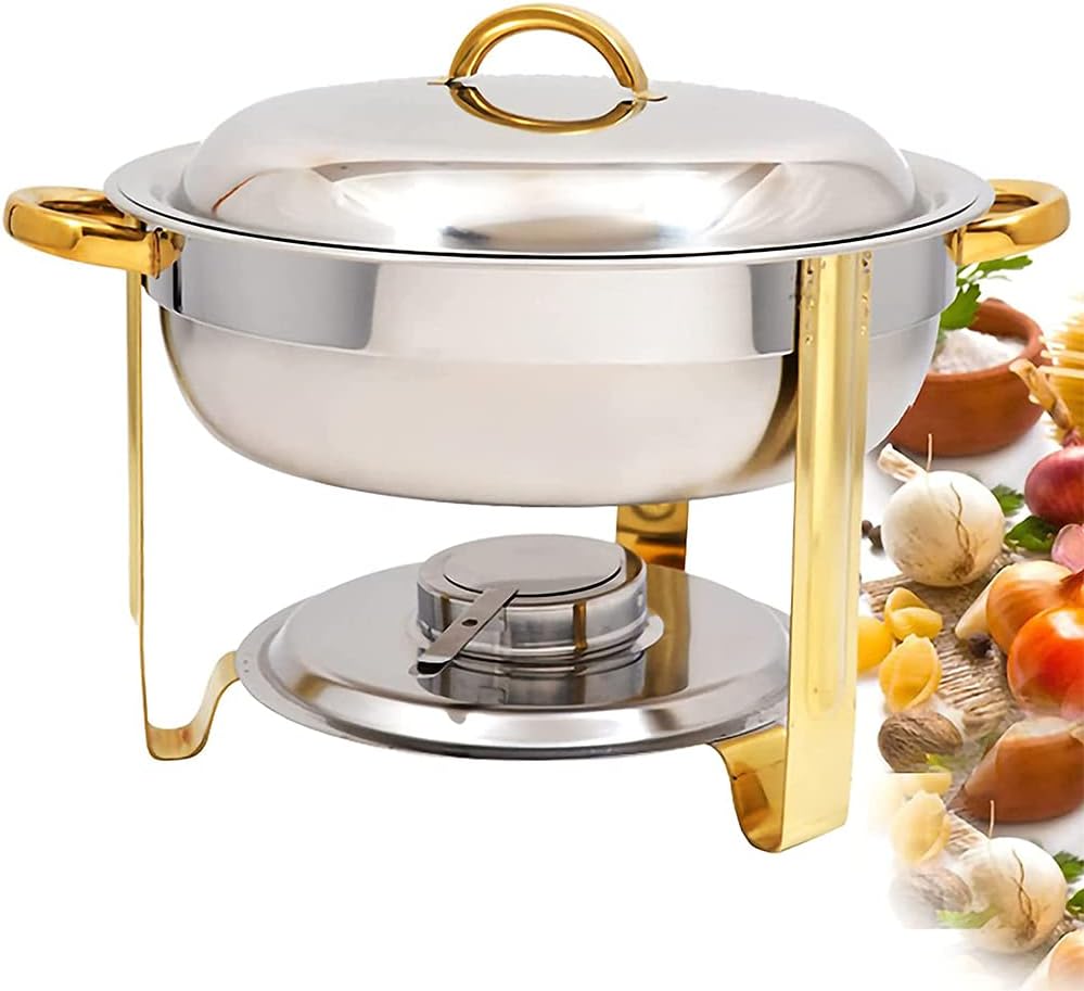 Buffet Stove, Stainless Steel Thickened Round Solid Steel Cover Buffet Stove, Household Solid Alcohol Stove for Cooking