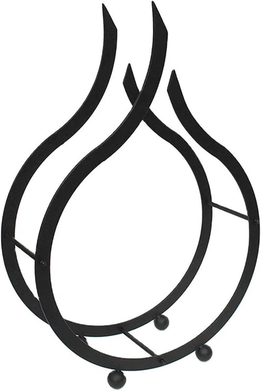 Firewood storage rack Modern Indoor Steel Iron Belt Firewood Storage Rack Decorative Metal Log for Fire Pit Fireplace