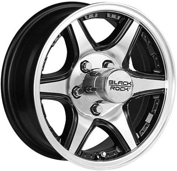 Black Rock 922MB CROSSTRAX ALLOY TRAILER Silver Wheel with Machined with Black Accents and Clear-Coat (0 x 5.5 inches /5 x 114 mm, 0 mm Offset)