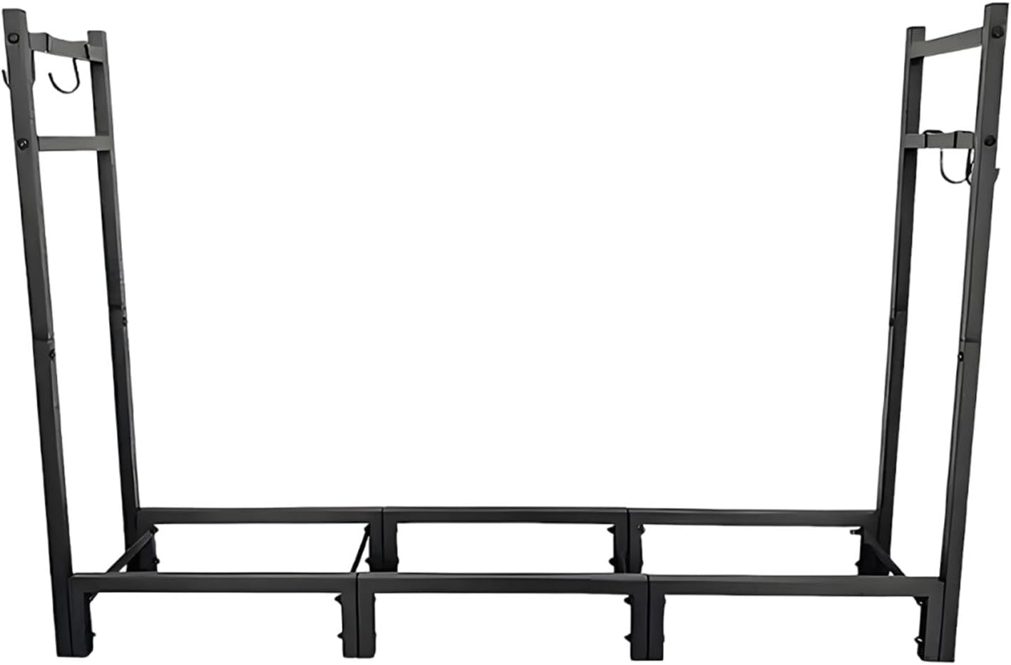 Wrought Iron Firewood Rack Log Holder 44.8x9.8x31.5inch for Indoor Outdoor Simple Assembly Lumber Storage Organizer