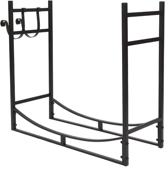 Log Store Firewood Rack Iron Fireplace Fire Wood Rack Outdoor Stand Rack Storage Shelf 33 Inch Log Store Wood Store(
