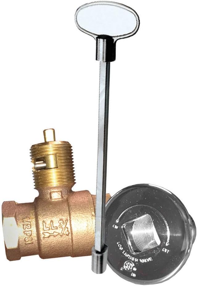 Firegear KV-PC-12 Straight Key Valve with Chrome Cover and 12" Key
