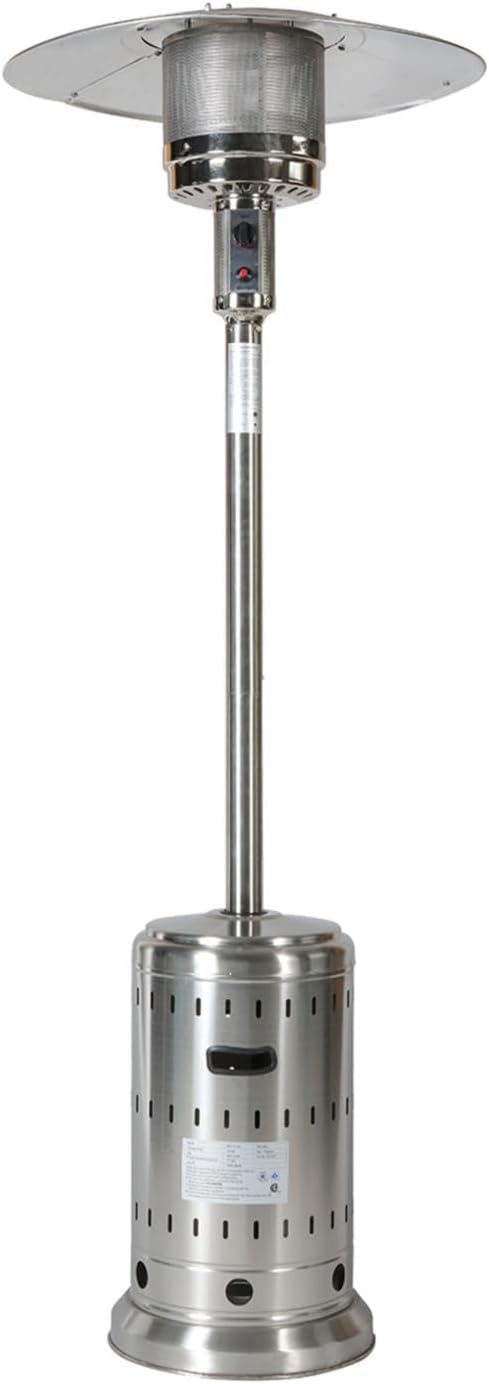 48,000 BTU Patio Heater for Outdoor Use with Wheels and Cover, Outdoor Stainless Steel Burner for Garden Commercial Residential, High Power Propane Heater, Triple Protection System