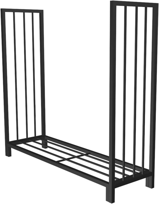 Large Fire Log Stacker Stand, Indoor/Outdoor Firewood Racks Black Steel, Modern Wood Storage Log Rack Holder for Lumber Store(