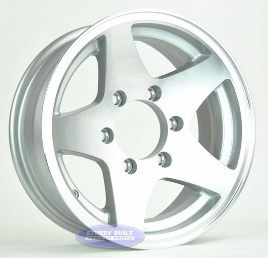 15 inch 6 Lug Aluminum 5 Star Trailer Wheel