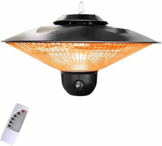 Outdoor Hanging Heater, Patio Heater with Remote, 3S Fast Heating, No Noise, IP44 Waterproof for Restaurant Patio Backyard Garage Decks