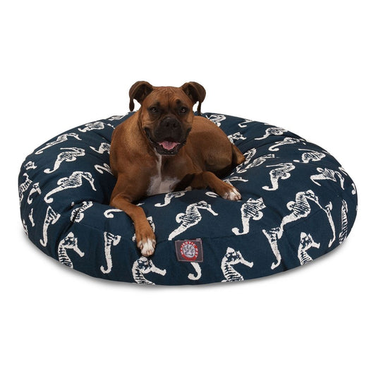 Majestic Pet Seahorse Round Indoor & Outdoor Dog Bed 42"L x 42"W x 5"H