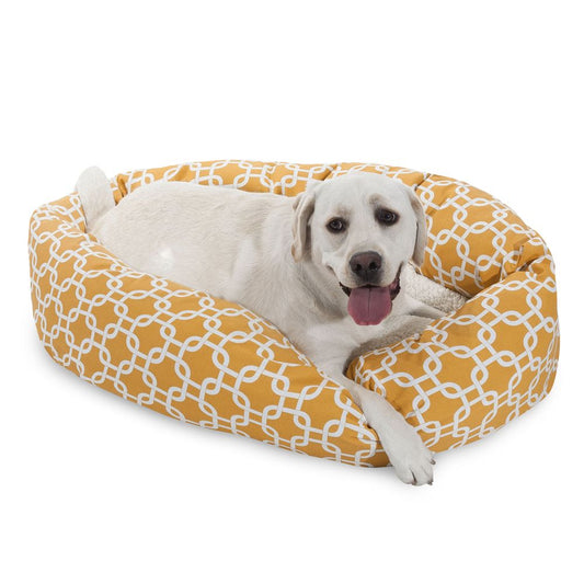 Majestic Pet Links Sherpa Bagel Indoor & Outdoor Dog Bed 40"L x 29"W x 9"H