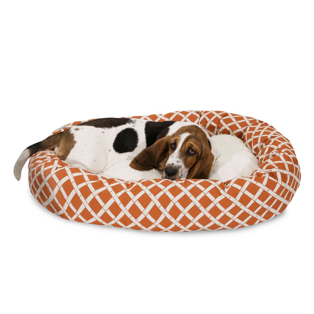 Majestic Pet Bamboo Sherpa Bagel Indoor & Outdoor Dog Bed 24"L x 19"W x 7"H