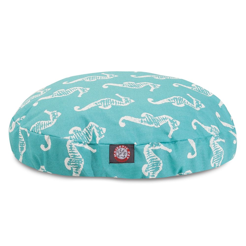 Majestic Pet Seahorse Round Indoor & Outdoor Dog Bed 36"L x 36"W x 5"H