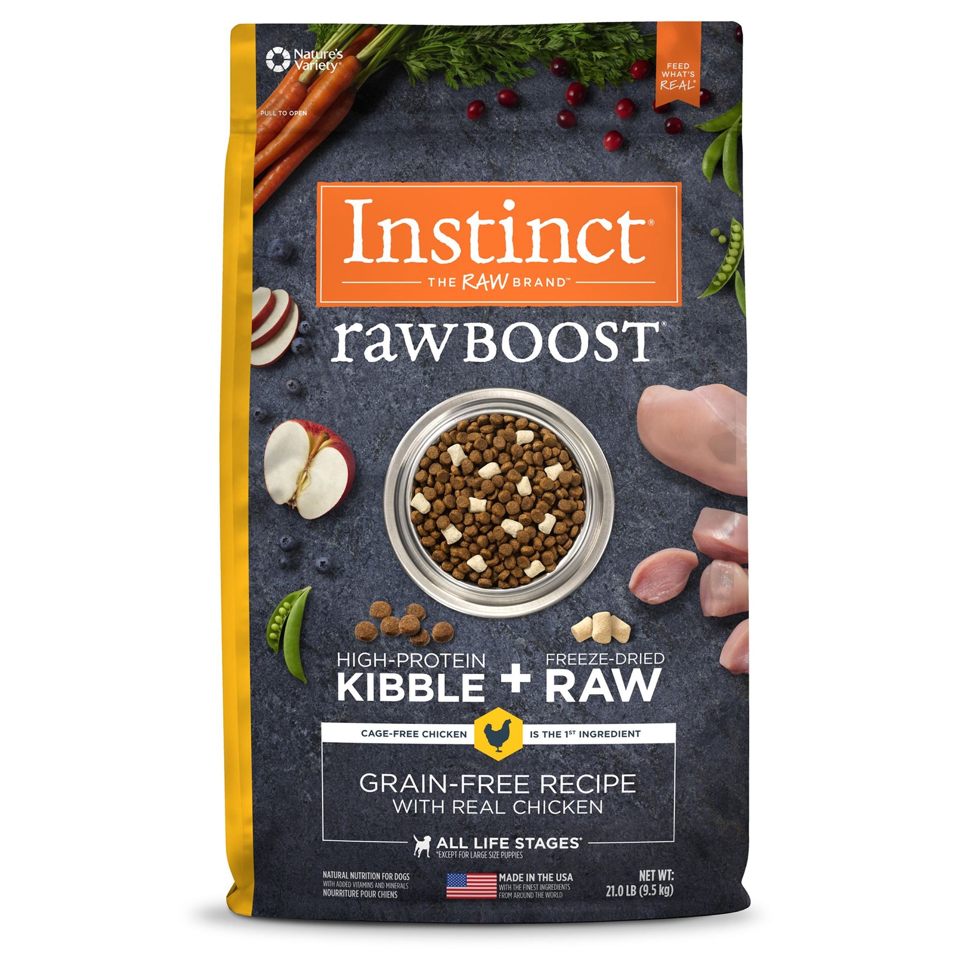 Instinct® Raw Boost Kibble + Freeze-Dried Raw All Life Stage Dry Dog Food - Raw, Grain Free, Chicken 3.5 Lb