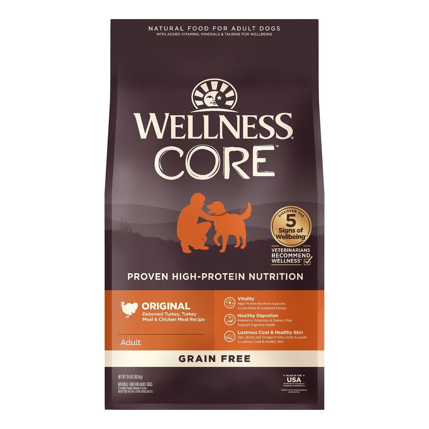 Wellness® CORE® Adult Dry Dog Food - Natural, Grain Free, Original Formula 4 Lb