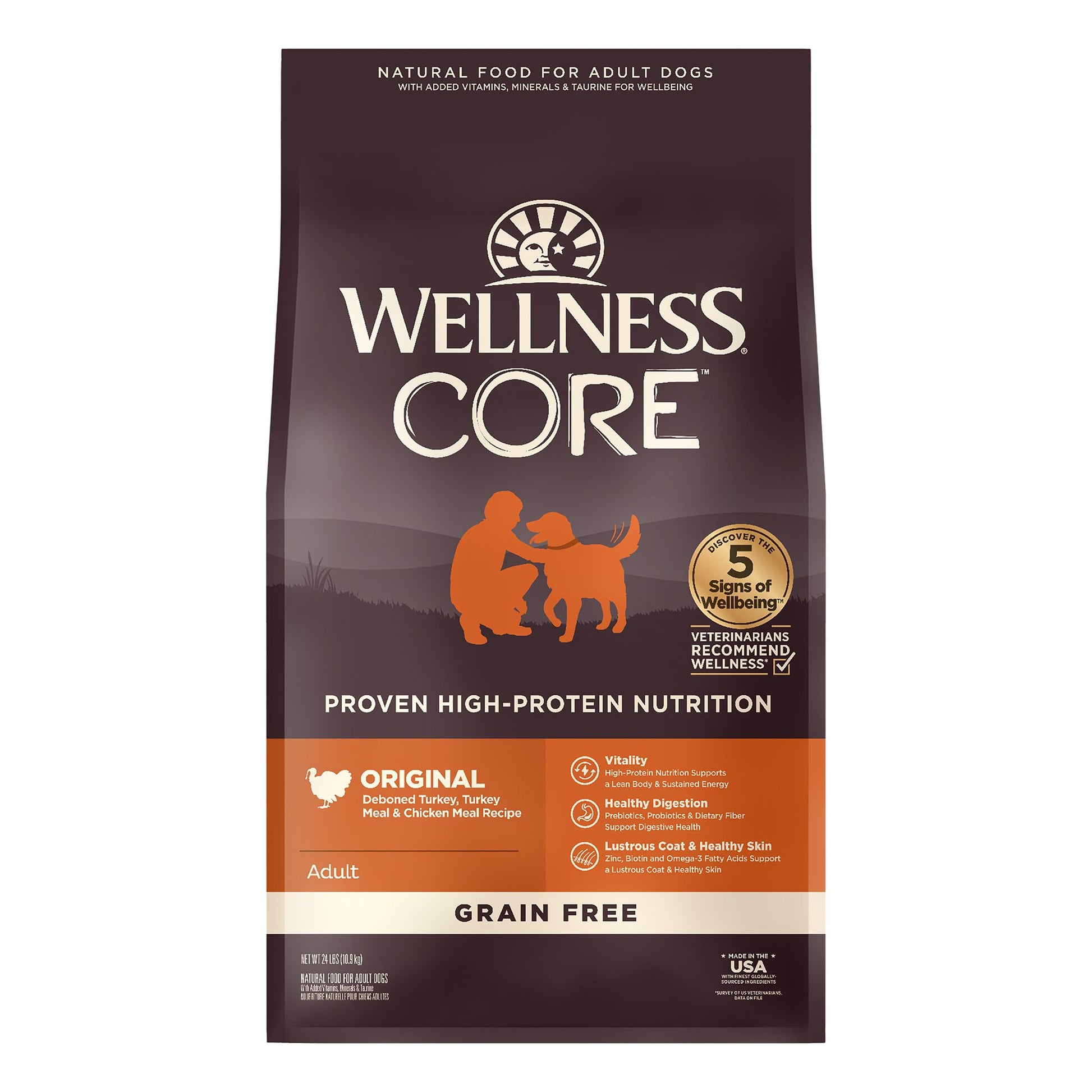 Wellness® CORE® Adult Dry Dog Food - Natural, Grain Free, Original Formula 4 Lb