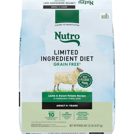 Nutro Limited Ingredient Diet Adult Dry Dog Food - Grain Free, Lamb & Sweet Potato 4 Lb