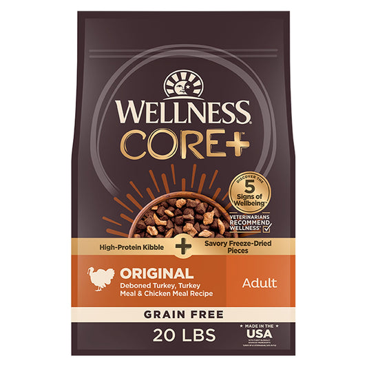 Wellness® CORE+ Kibble + Freeze-Dried Pieces Adult Dry Dog Food - Grain Free, Turkey 4 Lb