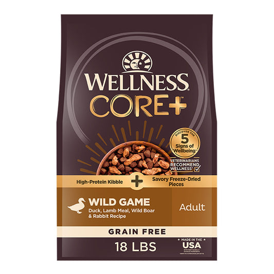 Wellness® CORE+ Freeze-Dried Pieces Adult Dry Dog Food - Grain Free, Wild Game 4 Lb