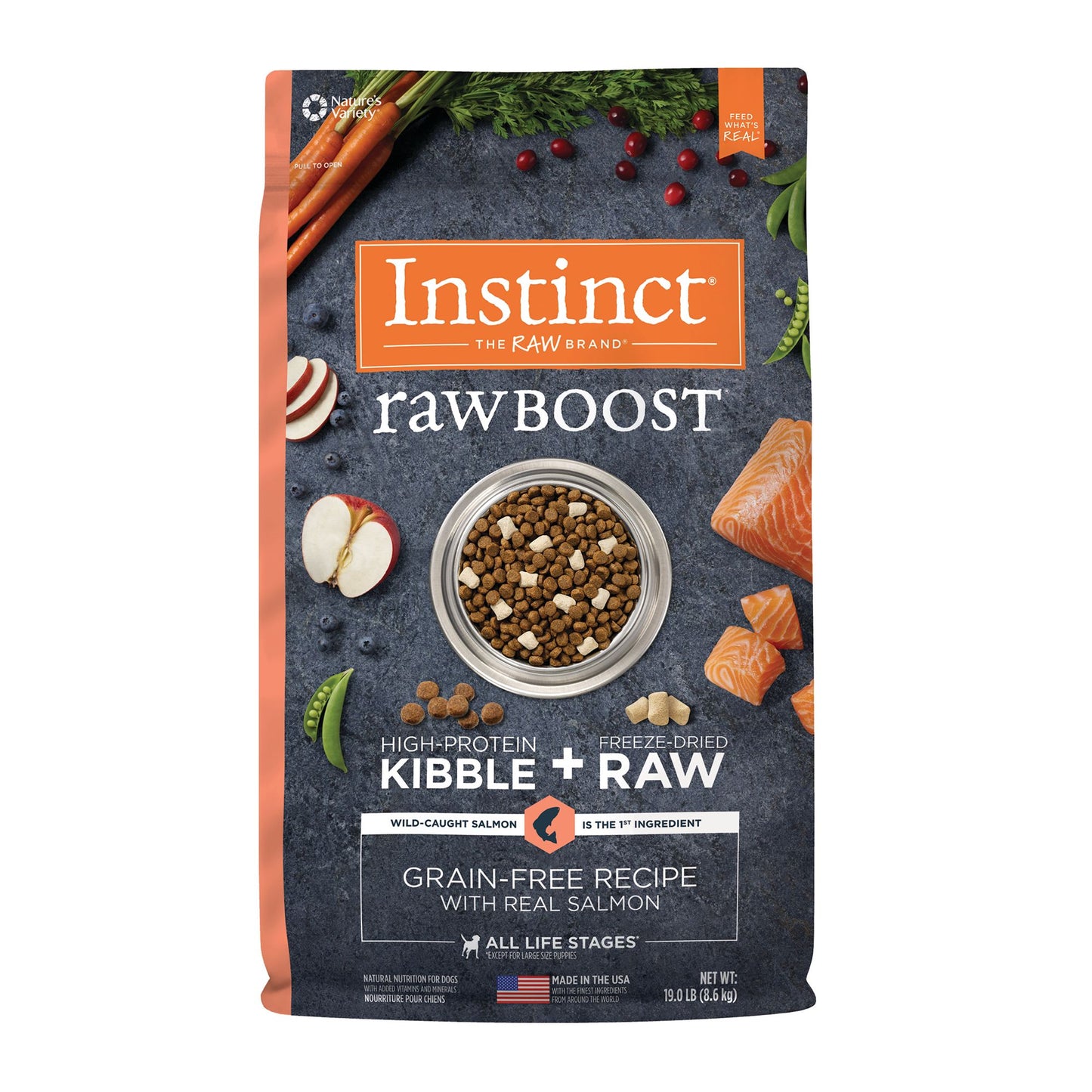 Instinct® Raw Boost Kibble + Freeze-Dried Raw All Life Stages Dry Dog Food - Raw, Grain Free, Salmon 3.5 Lb