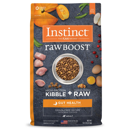 Instinct® Raw Boost Gut Health Kibble + Freeze-Dried Raw Adult Dry Dog Food - Grain Free, Chicken 3.5 Lb