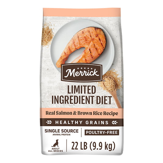 Merrick Dry Dog Food Limited Ingredient Diet, Healthy Grains - Salmon and Brown Rice, 22 lb