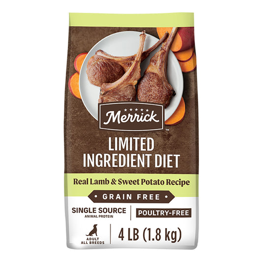 Merrick Dry Dog Food Limited Ingredient Diet, Grain Free - Lamb and Sweet Potato 4 Lb