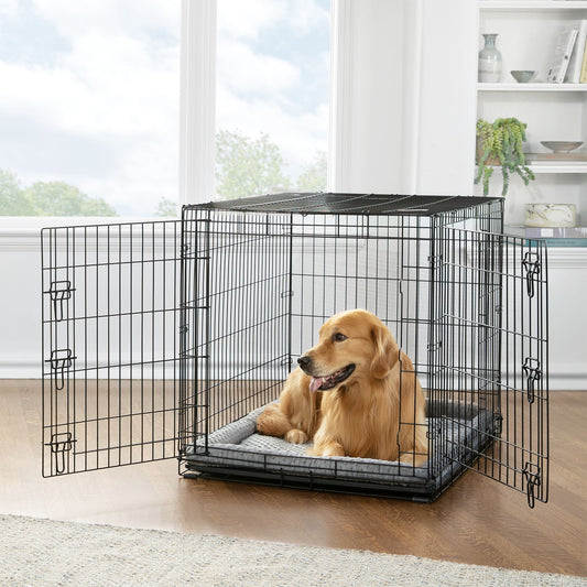 Top Paw® Double Door Folding Wire Dog Crate with Divider Panel 30"L x 19"W x 21"H
