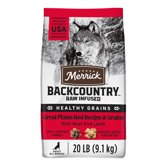 Merrick® Backcountry® Raw Infused Great Plains Red + Grains Adult Dry Dog Food - Beef, Lamb & Rabbit 4 Lb