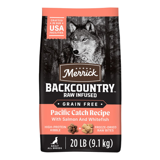 Merrick® Backcountry® Raw Infused Pacific Catch Adult Dry Dog Food - Grain Free, Salmon & Whitefish 4 Lb