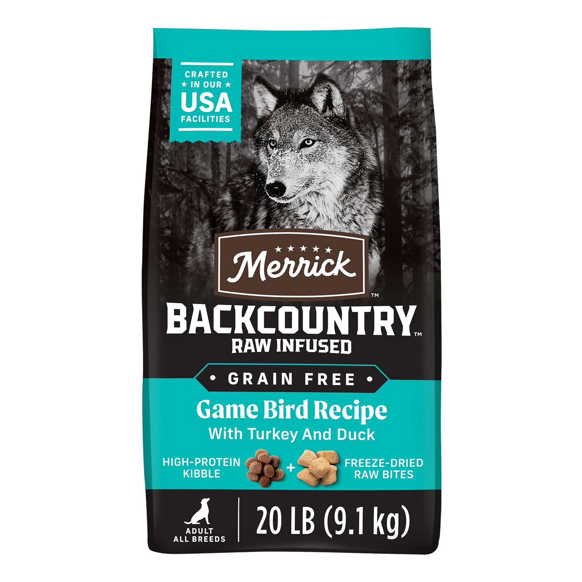 Merrick® Backcountry® Raw Infused Game Bird Adult Dry Dog Food - Grain Free, Turkey & Duck 4 Lb