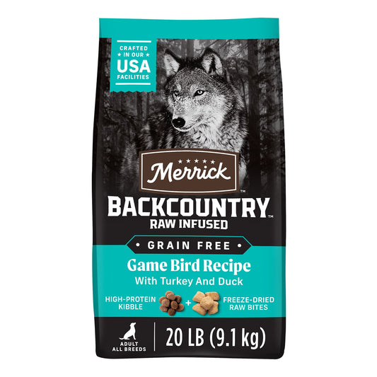 Merrick® Backcountry® Raw Infused Game Bird Adult Dry Dog Food - Grain Free, Turkey & Duck 4 Lb