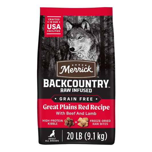 Merrick® Backcountry® Adult Dry Dog Food - Great Plains, Kibble, Freeze Dried Raw Pieces, Grain Free 4 Lb