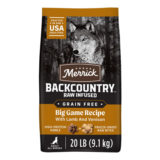 Merrick® Backcountry® Raw Infused Big Game Adult Dry Dog Food - Grain Free, Lamb & Venison 4 Lb