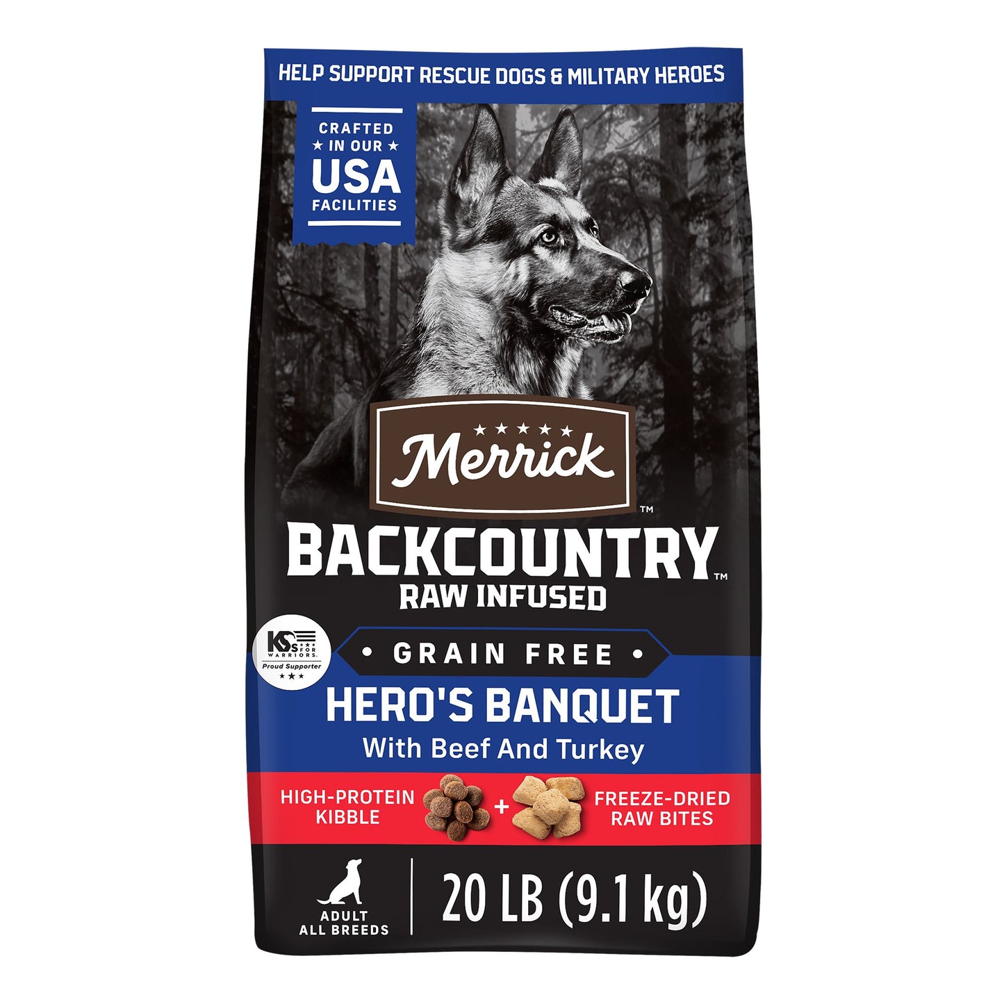 Merrick® Backcountry® Raw Infused Hero's Banquet Adult Dry Dog Food - Grain Free, Beef & Turkey 4 Lb