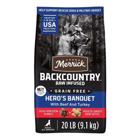 Merrick® Backcountry® Raw Infused Hero's Banquet Adult Dry Dog Food - Grain Free, Beef & Turkey 4 Lb